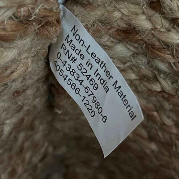 Beach Wood Handle Jute Tote Bag in Aqua - Picture 6 of 11